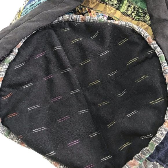 HUGE Handcrafted Vintage Guatemalan Colorful Patchwork Artisan Cotton Backpack main image 5